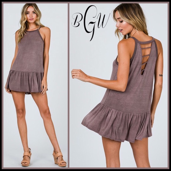 🌺🆕Washed Ruffled Hem&Lattice Back Top - Picture 2 of 5